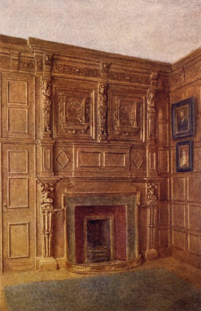 Skorsteinsstykke og en del av rommet i Coleman Street nr. 4, 1892 av Philip Norman