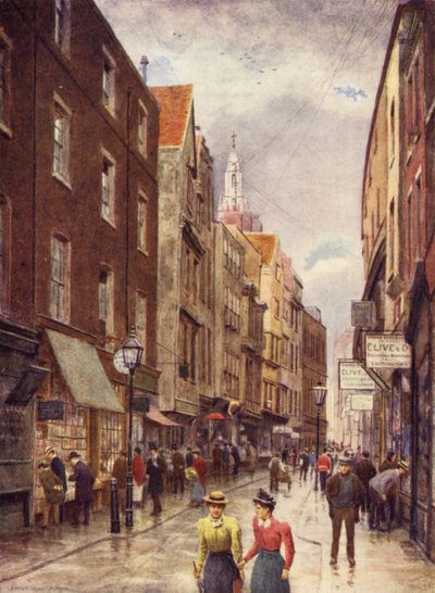 Holywell Street, Strand, med utsikt mot vest, 1900 av Philip Norman