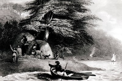 Fuegian Wigwams ved Hope Harbour i Magdalen Channel, gravert av S. Bull, 1838 av Philip Parker King