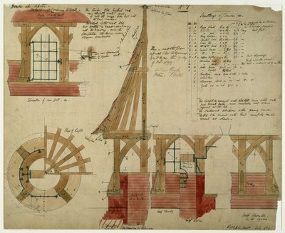 Planer for det røde huset, Bexleyheath (penn og blekk og wc på papir) av Philip Webb