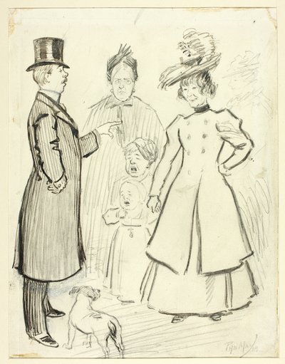 Humoristisk scene av London-livet i East End av Philip William May