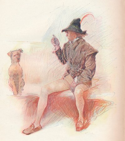 Launce and his Dog, 1903, 1903 av Philip William May
