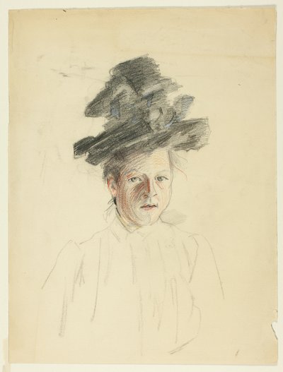 Portrett av en kvinne med svart hatt av Philip William May