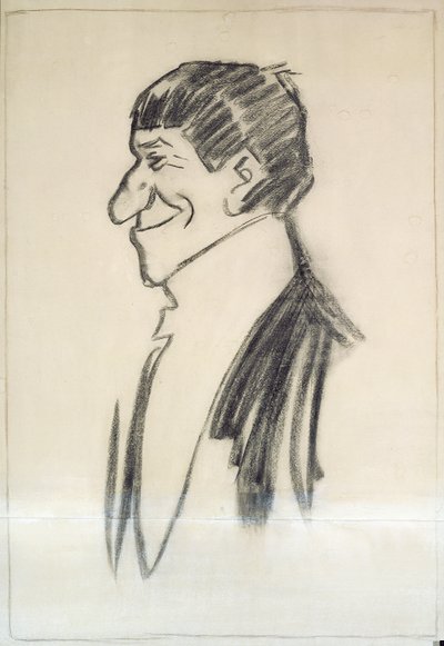 Selvportrett (kull på papir) av Philip William May