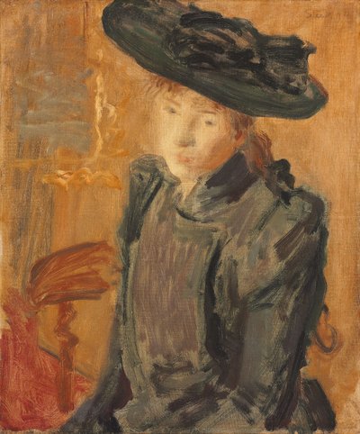 Jente i en stor hatt av Philip Wilson Steer