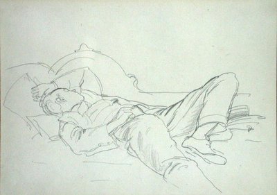 Å ha en slumre (blyant på papir) av Philip Wilson Steer