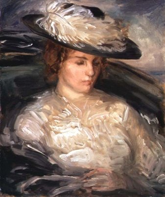 Portrett av frøken Scobell i en badestol (The Convalescent) (olje på lerret) av Philip Wilson Steer