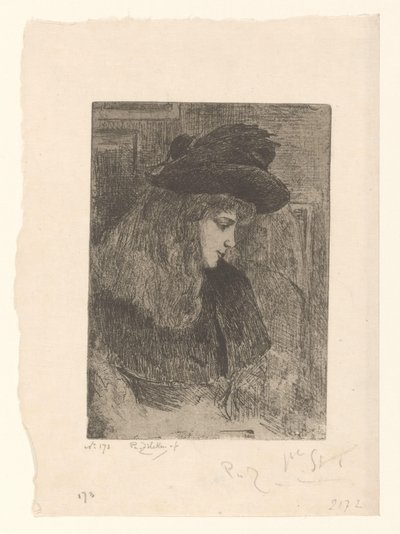 Meisje setter hakke Jente med blondt hår (original tittel) av Philip Zilcken (signed by artist)