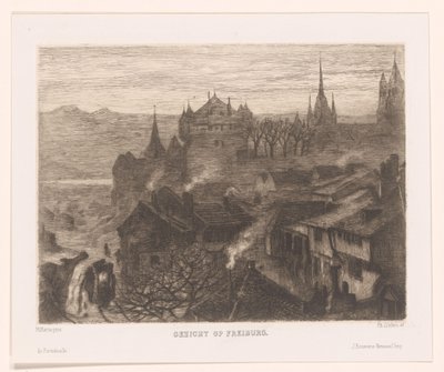 Utsikt over Freiburg (original tittel på objekt) av Philip Zilcken