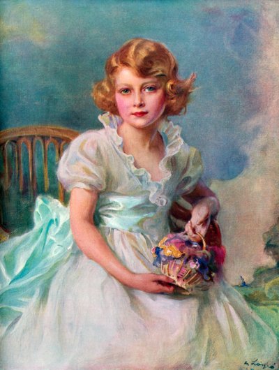 Prinsesse Elizabeth, 1926-, Queen of the Commonwealth Realms, 1937. av Philip de László