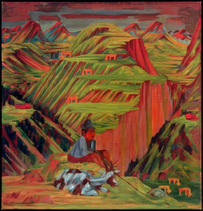 Hyrdegutt med geit, (Shyrdegutt med blå geit) av Philipp Bauknecht