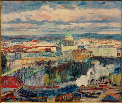 Utsikt over Potsdam med Nicolaikirche av Philipp Franck