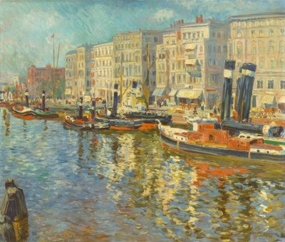 Stettin, havn / maleri av Philipp Franck av Philipp Franck