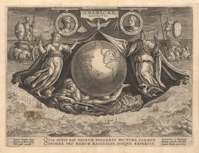 America Revetio-omslag, 1591 av Philipp Galle