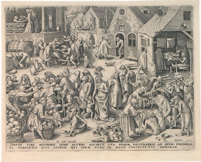 Caritas Charity fra De syv dyder, 1559. av Philipp Galle