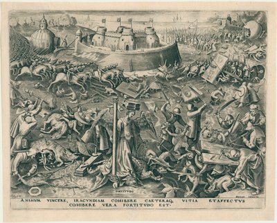 Fortitudo Fortitude fra The Seven Virtues, 1559. av Philipp Galle
