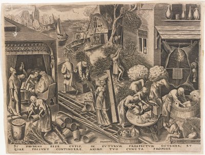 Prudentia Prudence fra De syv dyder, 1559. av Philipp Galle