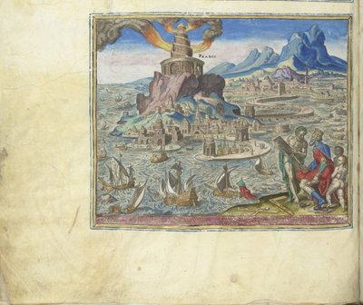 Fyret i Alexandria fra serien The Eightth Wonders of the World, 1572 av Philipp Galle