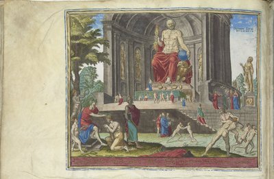 Statuen av Jupiter ved Olympia fra serien The Eightth Wonders of the World, 1572 av Philipp Galle
