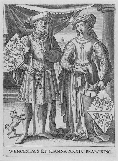 Wenceslaus I, hertug av Luxembourg og Joanna, hertuginne av Brabant, ca. 1600 av Philipp Galle