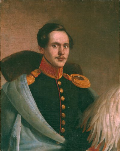 Portrett av poeten Mikhail Lermontov 1814-1841, 1834 av Philipp Osipovich Budkin