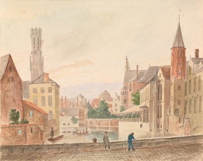 Brugge (akvarell på papir) av Philippe Auguste de Peellaert