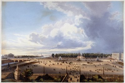Place de la Concorde - i "Walk in Paris and its environments", designet av Jacottet og Benoist, ca. 1840 av Philippe Benoist