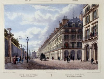 Rue de Rivoli - i ""Gå i Paris og dens omgivelser"", av Jacottet og Benoist, red. Gihaut av Philippe Benoist