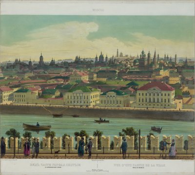 Utsikt over Zamoskvorechye fra Kreml-muren fra en panoramautsikt over Moskva i 10 deler, ca 1848 av Philippe Benoist