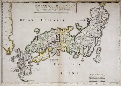Geografisk kart over Japan laget av far Philippe Briet, jesuitt og fransk lærd (1601-1668). Paris, NL av Philippe Briet