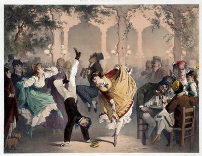 Rutenettet har Bullier Scene populær underholdning. Litografi av Philippe Jacques Linder (1835-?). Serien Museum of Manners and Actions. Carnavalet-museet, Paris av Philippe Jacques Linder