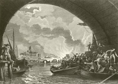 Den store brannen i London av Philippe Jacques de Loutherbourg