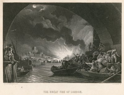 Den store brannen i London av Philippe Jacques de Loutherbourg
