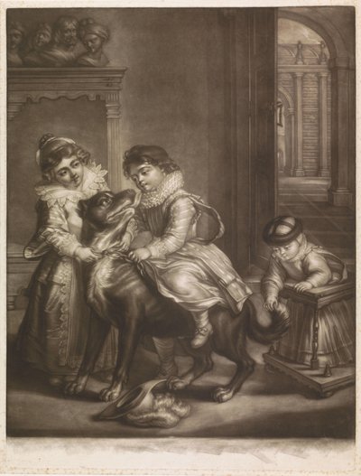 Tre barn av Rubens av Philippe Joseph Tassaert