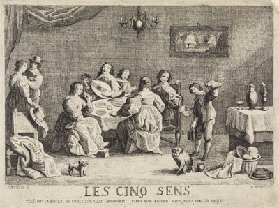 De fem sansene Les cinq sens (tittel på objekt) av Philippe Lambert Joseph Spruyt