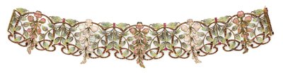 Art Nouveau multi-perle og emalje 
