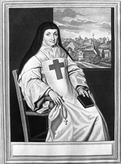 Jacqueline Marie Angélique Arnauld, mor Angélique (1591-1661), fransk nonne, abbedisse av Port Royal des Champs (Port-Royal-des-Champs). av Philippe de (after) Champaigne