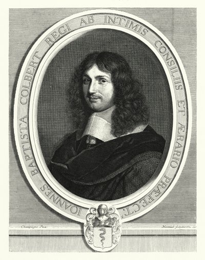 Jean-Baptiste Colbert , fransk statsmann (gravering) av Philippe de (after) Champaigne