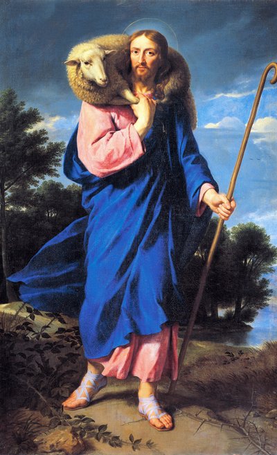 Good Shepherd, av Philippe de Champaigne (1602-1674), olje på lerret av Philippe de Champaigne