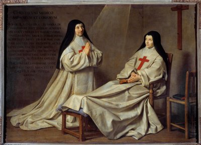 Jansenisme: "" Portrett av mor Catherine Agnes Arnauld (1593-1671) og søster Catherine de Sainte Suzanne Champaigne (1636-1686), datter av kunstneren""" Mor Catherine-Agnes av Saint-Paul kalt Agnes Arnauld var abbedissen til klosteret i Port Roya av Philippe de Champaigne