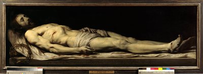 The Dead Christ Laying on His Shroud Maleri av Philippe de Champaigne (1602-1674) 1600-tallet Søn 0,68x1,97 m Paris, Musee du Louvre av Philippe de Champaigne