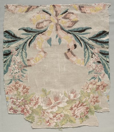 Silkefragment, del av panel kalt The Flower Basket, 1770. av Philippe de Lasalle