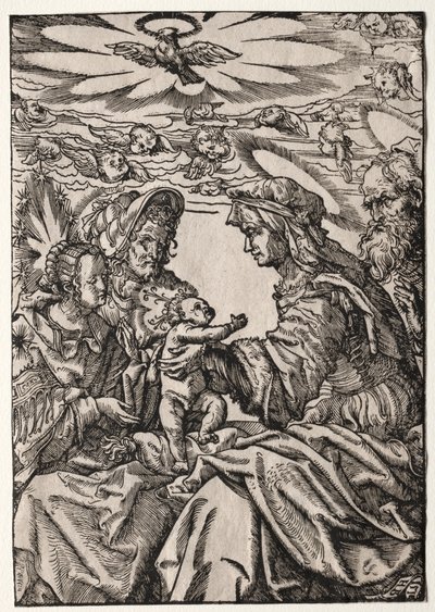 Den hellige familie med St. Anne og Joachim av Philippe de Lasalle