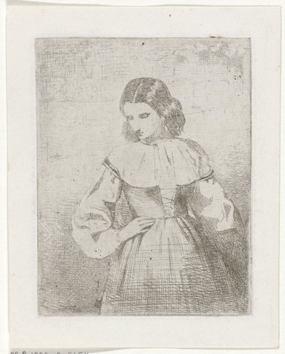 Portrett av en ung kvinne av Philippus Anthonius Alexander Kanne