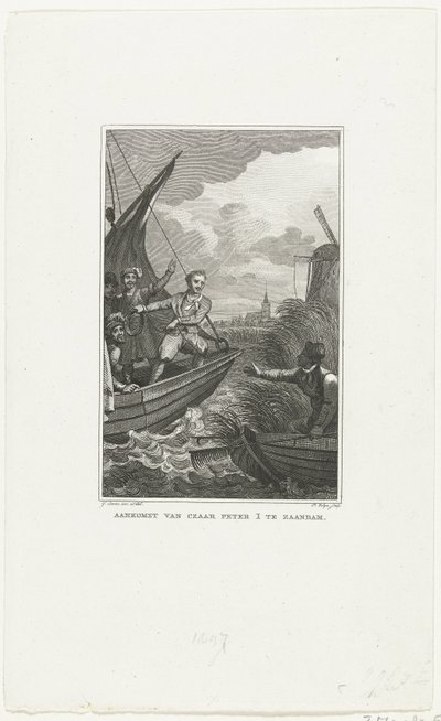 Ankomst av tsar Peter den store i Zaandam, 1697, ca. 1829 av Philippus Velijn