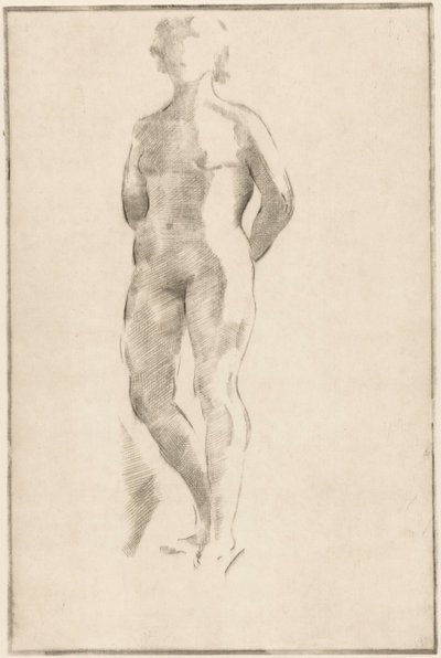 Stående naken kvinne med hendene bak ryggen av Philippus de Groot (signed by artist)
