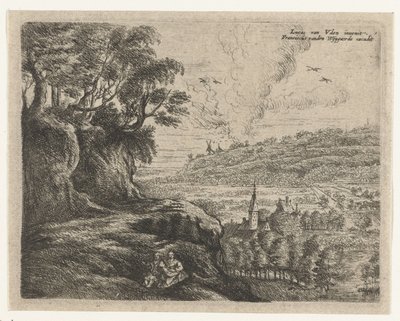 Landskap med mann, kvinne og barn Åtte landskap etter Lucas van Uden (serietittel) av Philips Augustijn Immenraet