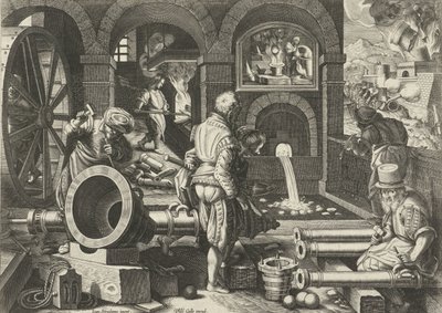 artilleriverksted Nye oppfinnelser og funn (serietittel) Nova Reperta (serietittel) av Philips Galle (attributed to workshop of)
