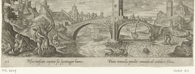 Hengelsport Jacht en visvangst (serietittel) Jakt, fiske og jakttyper (serietittel) av Philips Galle (attributed to workshop of)