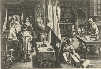 Syfilismedisin Nye oppfinnelser og funn (serietittel) Nova Reperta (serietittel) av Philips Galle (attributed to workshop of)